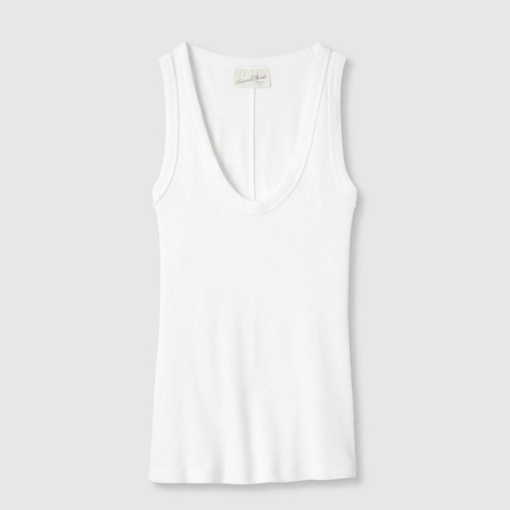 Universal Thread Ribbed Tank Top Womens S White NEW Slim Fit Scoop Neck Layering
